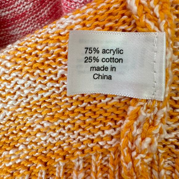 Lane Bryant Wms 18/20 Pink Orange Open Front Knit Cardigan Colorful - Picture 9 of 12